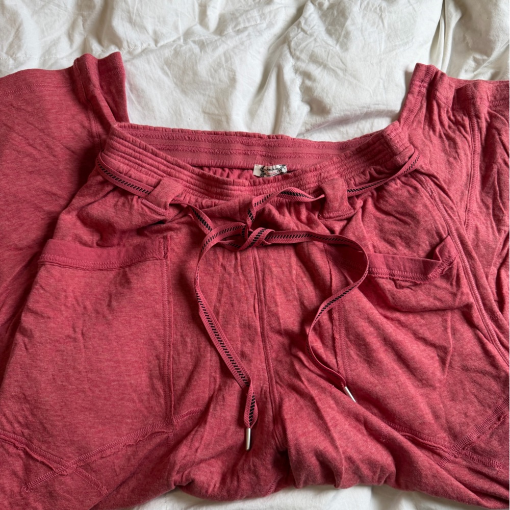 Free People Drawstring Lounge Barrel Sweats in Rosewood